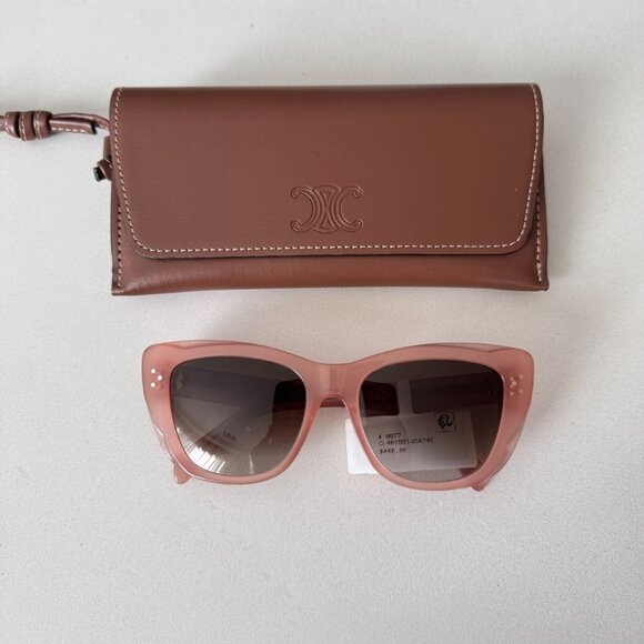 NWT Celine Pink Gradient 54MM sunglasses cat eye - Picture 1 of 6